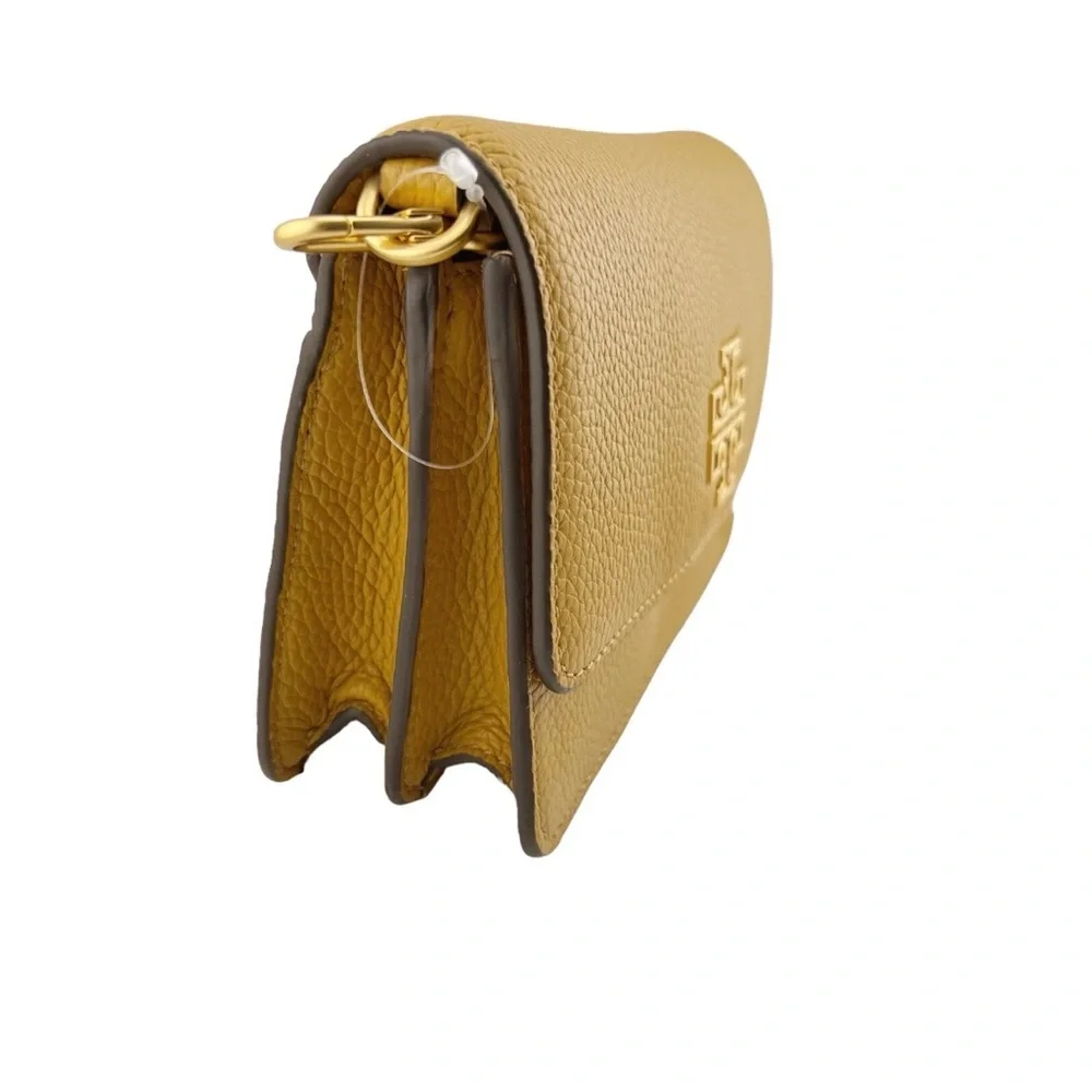 Tory Burch Britten Convertible Crossbody Mini Purse NWT Golden Curry Leather